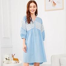 Shein Lace Crochet Frill Trim Night Dress