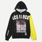 Shein Men Graphic Print Color Block Sweatshirt