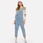 Shein Pocket Front Ripped Solid Overalls