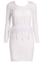 Shein White Long Sleeve Lace Bodycon Dress