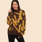 Shein Roll Neck Two Tone Jumper