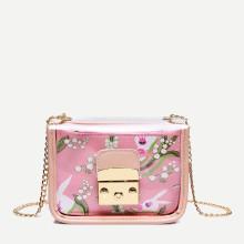 Shein Flower Print Chain Bag