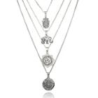 Shein Elephant Detail Layered Pendant Necklace