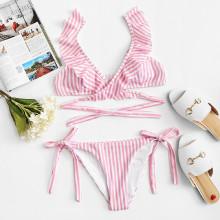 Shein Tie Side Ruffle Bikini Set