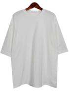 Shein White Round Neck Split Loose T-shirt