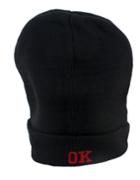 Shein Black Knitted With Ok Letters Winter Beanie Hat