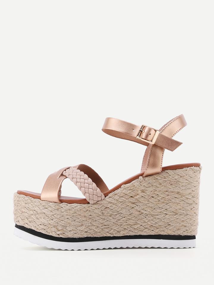 Shein Striped Pattern Slip On Sandals