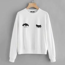 Shein Plus Wink Eyes Print Sweatshirt