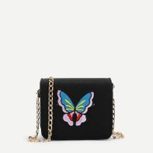 Shein Butterfly Embroidery Flap Chain Bag