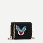 Shein Butterfly Embroidery Flap Chain Bag