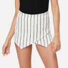 Shein Wrap Front Pinstripe Shorts