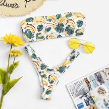 Shein Banana Print High Leg Bikini Set