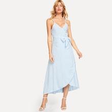 Shein Contrast Binding Surplice Wrap Cami Dress