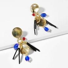Shein Double Round & Bead Drop Earrings