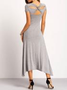 Shein Dark Grey Short Sleeve Cross Back Dress