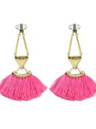 Shein Hotpink Tassel Chain Long Drop Earrings