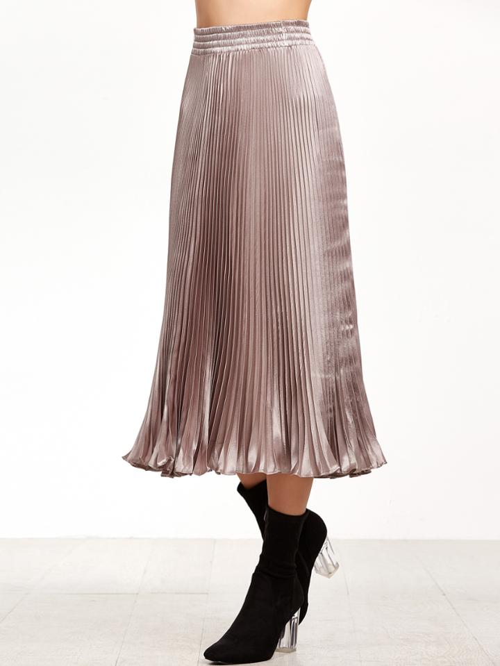 Shein Light Rose Pleated Skirt