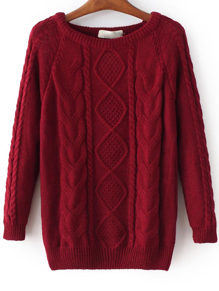 Shein Cable Knit Loose Sweater