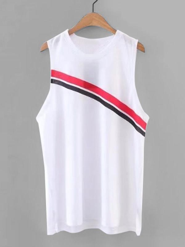 Shein Striped Panel Sleeveless Top