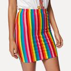 Shein Rainbow Striped Skirt