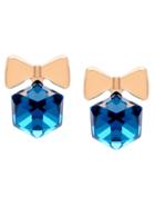 Shein Blue Faux Gem Bow Studs