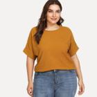 Shein Plus Roll Up Sleeve Tee