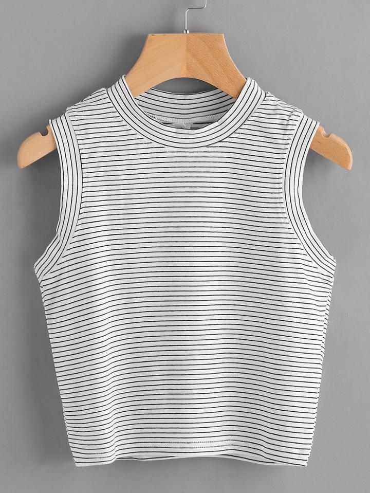 Shein Pinstripe Crop Tank Top