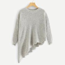 Shein Plus Asymmetrical Hem Marled Sweater
