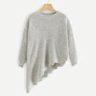 Shein Plus Asymmetrical Hem Marled Sweater