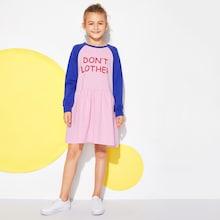 Shein Girls Color-block Letter Front Dress