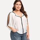Shein Plus Ringer Split Sleeve Blouse
