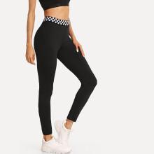 Shein Checkered Waistband Leggings