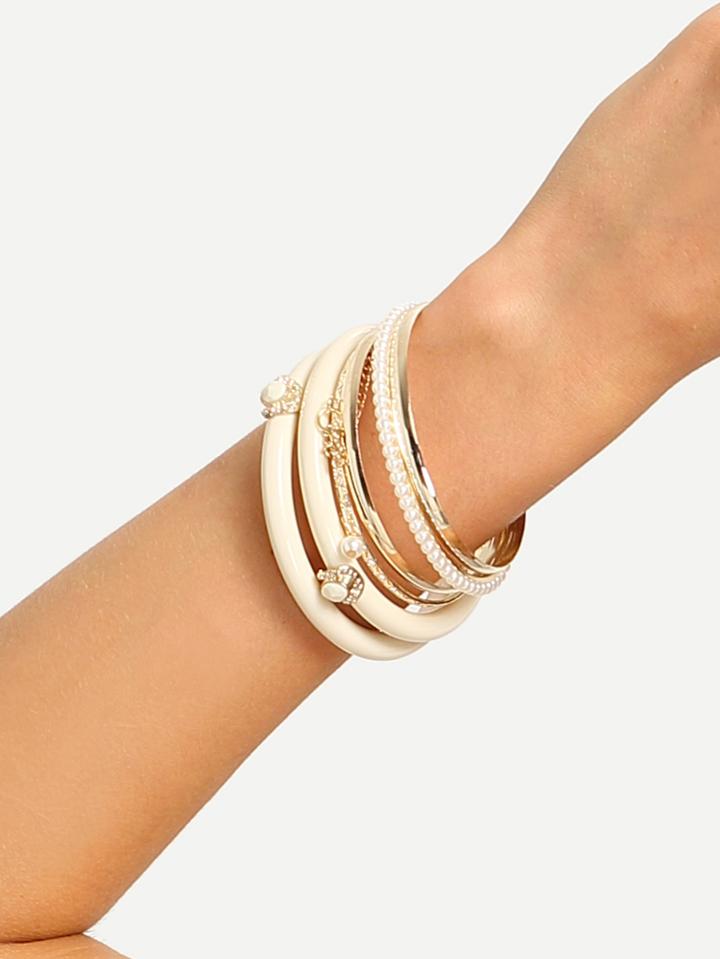 Shein Beige Multilayer Pearl Bracelet