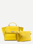 Shein Studded Decorated Pu Satchel Bag With Clutch