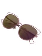 Shein Rose-gold Cutout Frame Cat Eye Sunglasses
