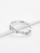 Shein Rhinestone Detail Cut Out Bangle Bracelet