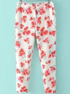 Shein Red White Floral Pencil Pant