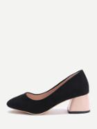 Shein Contrast Chunky Heeled Shoes