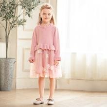 Shein Toddler Girls Swan Pattern Ruffle Dress