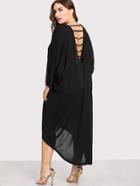 Shein Batwing Sleeve Dip Hem Dress