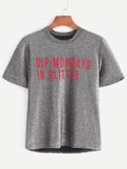 Shein Metallic Letter Print T-shirt