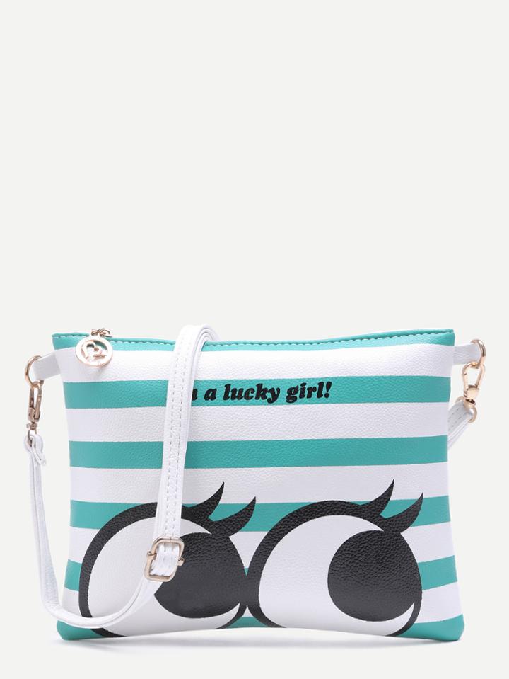 Shein Cartoon Print Pu Casual Crossbody Bag
