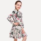 Shein Girls Floral Print Ruffle Hem Dress