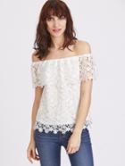 Shein Off-the-shoulder Lace Top