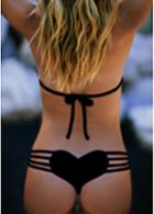 Rosewe Strap Design Heart Shape Swimwear Thong