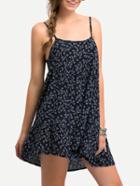 Shein Blue Flower Print Cami Dress