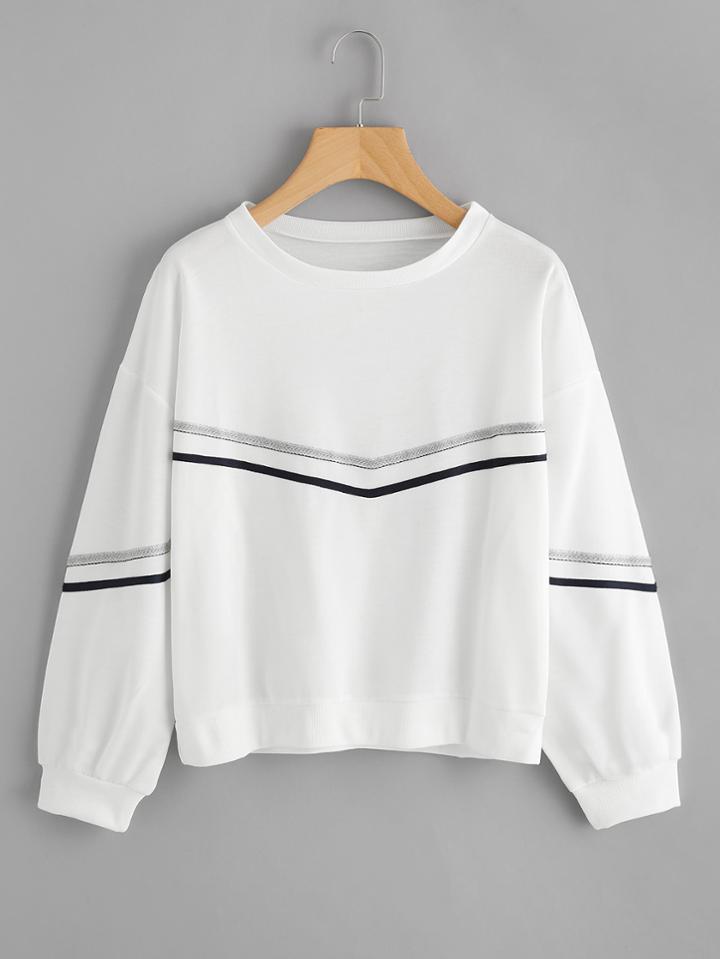 Shein Tape Detail Drop Shoulder Sweatshirt