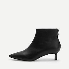 Shein Zipper Back Kitten Heeled Ankle Boots