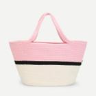 Shein Color Block Straw Tote Bag