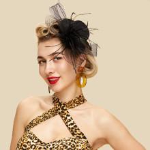 Shein Mesh Bow Fascinator Hat With Feather